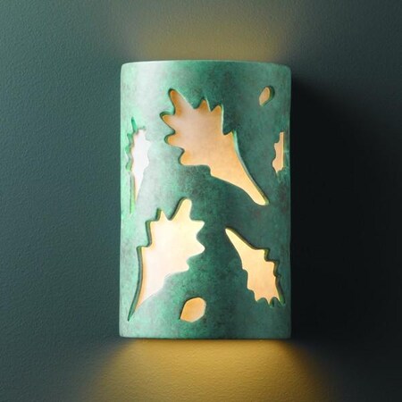 Justice Design Group Ambiance Collection 1-Light Wall Sconce - Verde Patina Finish